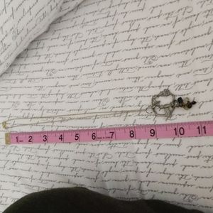 Sterling silver vintage hummingbird medallion and gemstone necklace